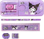 Cartoon Pencil Box with Sharpener & Eraser - Double Layer Metal Purple Pencil Box, Ideal for School & Birthday Gifts, Cartoon Pencil Childeren's Day Birthday Gift