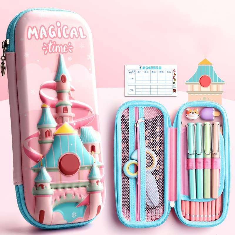 3D Girls Boys Kids Marvel Princess Elsa Large Pencil Case ,High Capacity Water Proof,School Supplies Gifts Stationery