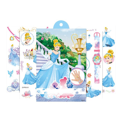 4 Sheets Kids Girls Princess Mermaid Temporary Tattoos Sticker Birthday Party Bag Fillers Favors Supplies Gifts Goodies,Fake Waterproof Temporary Tattoo Set