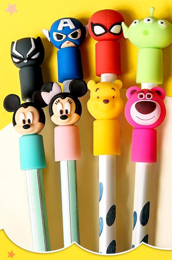 3 Pieces Pencil Toppers superheros batman pen Toppers Clip on Pencil Classroom Prizes for Kids Office School Supplies Party bag fillers Favors