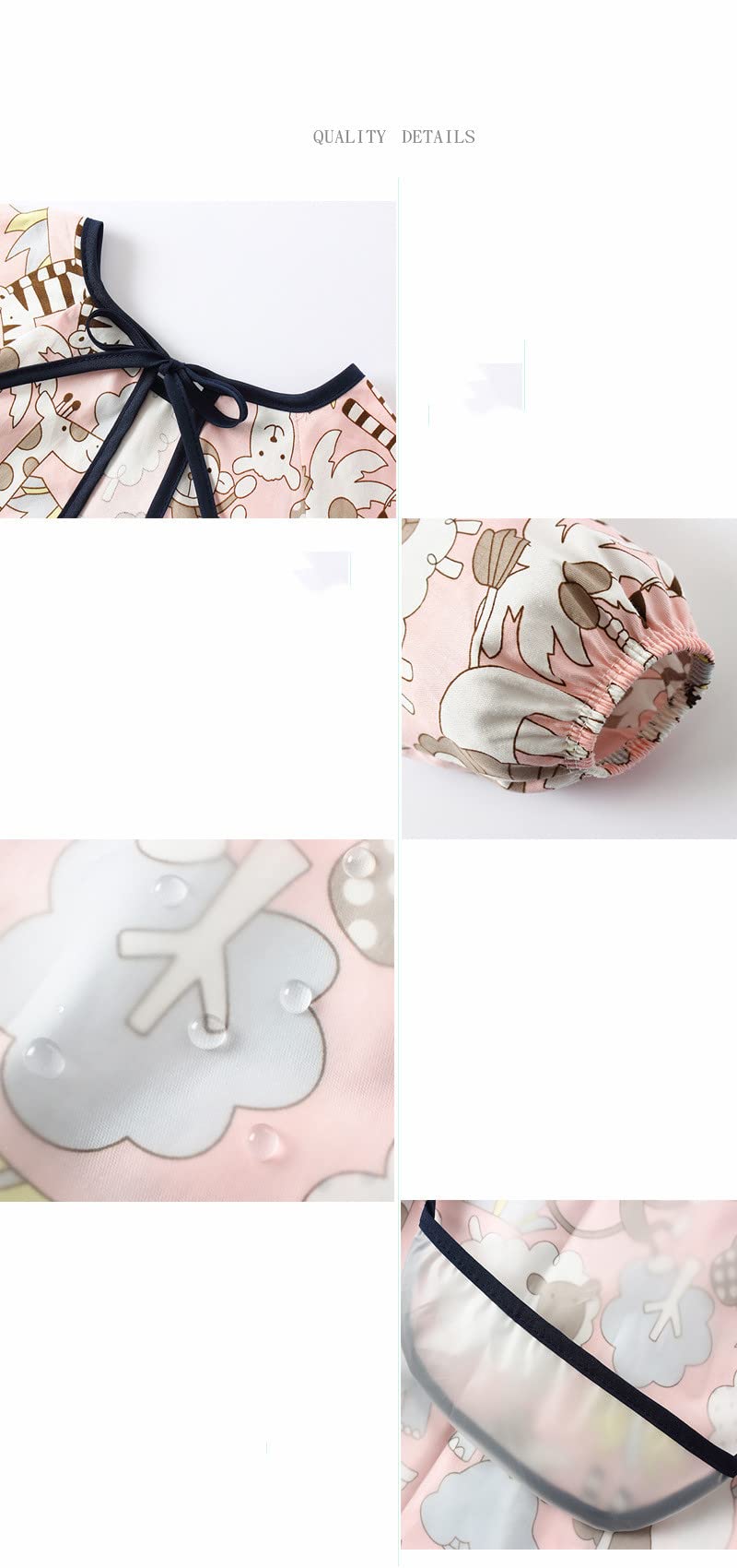 2pcs Baby Kid Waterproof Long Sleeve bib animals dinosaurs Infant Toddler Weaning Feeding Bibs Apron 6 Months to 3 Years Old