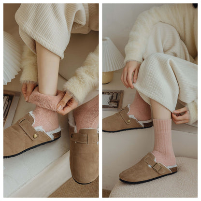 3 Pairs Ladies Thermal Socks Womens Warm Thick Heat Wool Knitting Walking Boot Hiking Socks Winter Christmas(A)