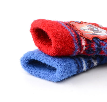 Full Finger Gloves Dinosaur Cat Capybara Winter Knit Warm Mittens Soft Lined Fleece Thermal Outdoor Stretchy Gloves for Kids boys girls (Red Ultraman)