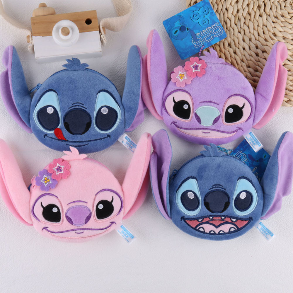 Small Coin Purse, Cute Fluffy Soft Stitch Wallet Mini Purse Holder for Women Girls Children, Oxford Pouch Small Change Bag for Coin, Credit Card, ID Card, Keys, Lipstick