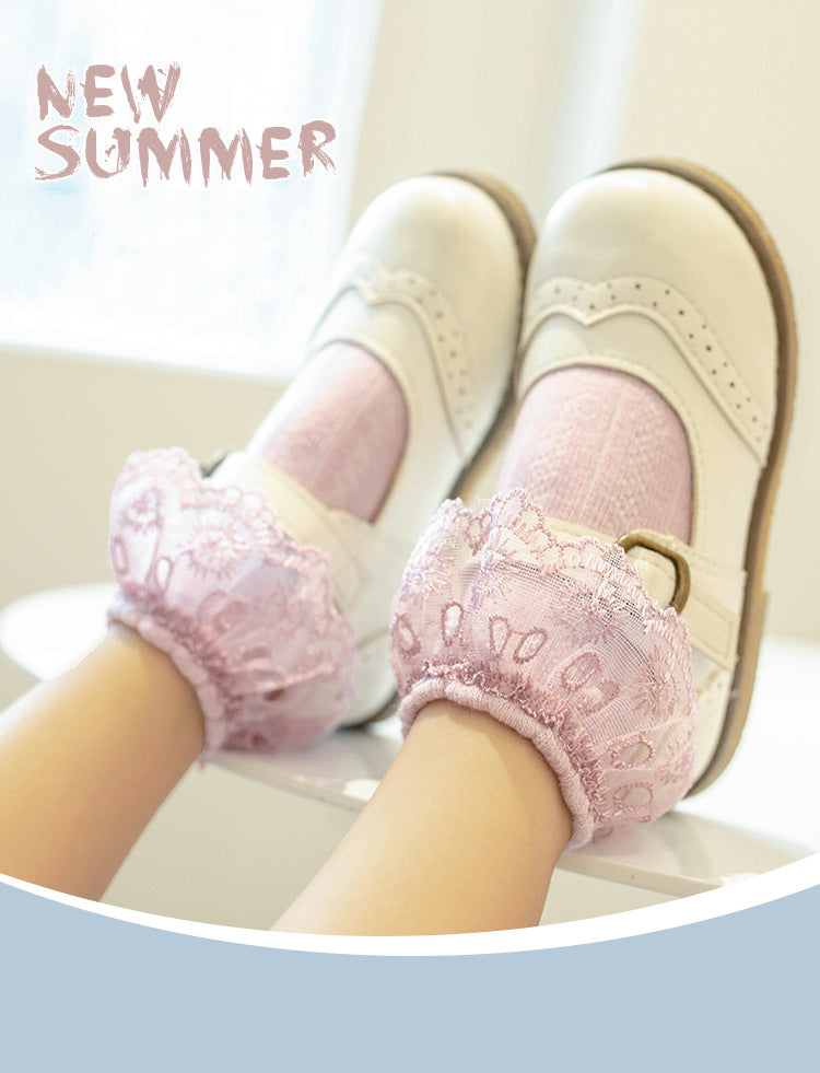 5 Pairs Kids Baby Girls Frilly Lace Tutu Flower Soft Cotton Socks Newborn Toddler Ankle Socks (Set02 1-3)