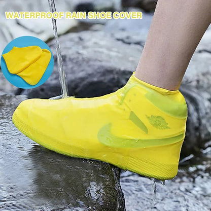2pcs Rain Shoe Covers Latex Waterproof Shoe Covers Unisex Shoes Protectors Reusable Non-Slip Rain Boot Overshoes Walking Shoes Accessories