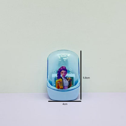 4PCS Pencil Sharpeners, Twin Hole Pencil Sharpener with Container Handheld Capybara Small Manual Pencils Sharpener with Lid Manual for Office School Supplies (Kpop)