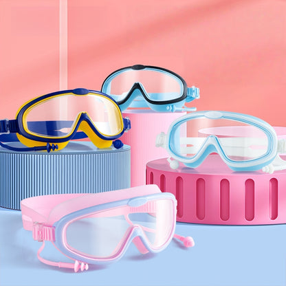 Comfortable Anti-fog Swimming Goggles with case Waterproof UV Protection For Kids Boys Girls Soft Silicone Seals For Comfort Perfect For Lap Triathlon Training & Aquatic Sports(E)