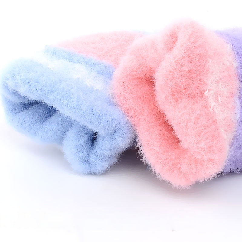 Fingerless Flap Cover Gloves Winter Knit Warm Mittens Soft Lined Fleece Thermal Outdoor Half Finger Gloves with Cover Convertible Flip Top for Kids