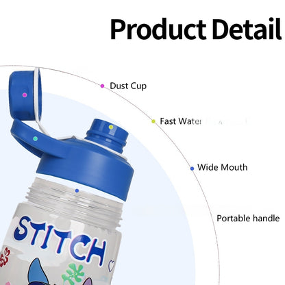 Water Bottle Reusable Kids PP with Two Lids Leak Proof with straw Lid BPA Free Drinking bottle (Fariy 700ml)