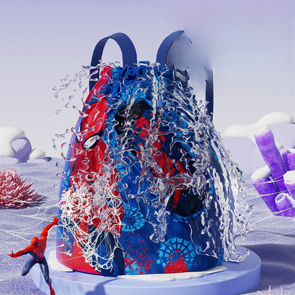 Spider Princess Elsa Drawstring Bag Kids Swimming Bag, Waterproof Swim Bag Girls Boys Swimming Bag Dry-Wetwith Zippered Pocket Shoe Compartment Sports Gym PE Beach Bag