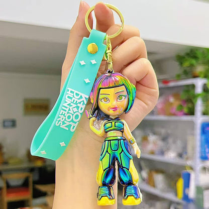 Kpop 1pcs Demon Keychain, Cartoon Hunters Figure Key Pendants Silicone for Bag backpack Keyring Decoration Pendants Adults Party Favors Birthday Party Supplies（C）