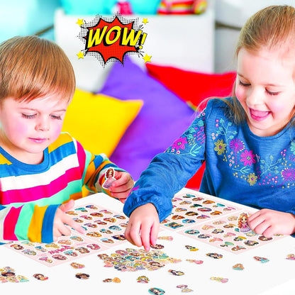 100PCS 4 Sheets Stickers Kids Toddlers Princess Waterproof Luggage Skateboard Party Bag Fillers Boys Girls Teachers as Reward Craft Scrapbooking
