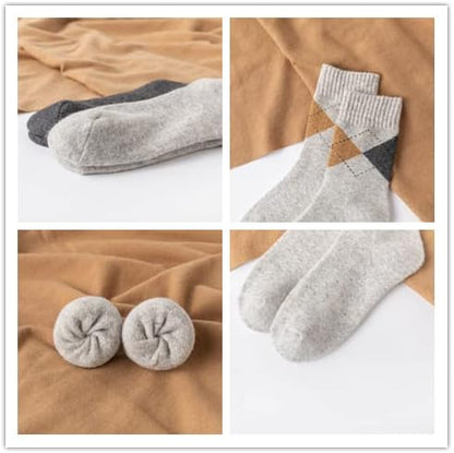 5 Pairs Thermal Socks Mens Walking Hiking Climbing Warm Thick Heat Wool Knitting Socks Winter