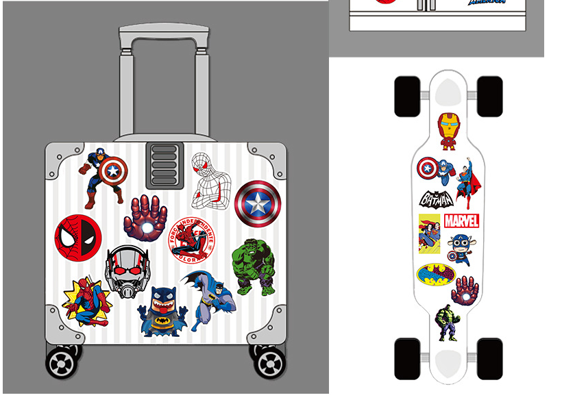 50pcs Princess Aven Superheros Toy Story Kids Stickers Luggage Laptop Skateboard Waterproof Party Bag Fillers Waterbottle Decal Graffiti Patches (Avengers)