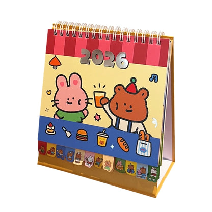 Desk Calendars,2026 Pet Theme Offices Calendar | Academic Planner with Wooden Base Puppy Kitten Design Organization for Daily Work School Teacher Kids Family Home Class (Bear)