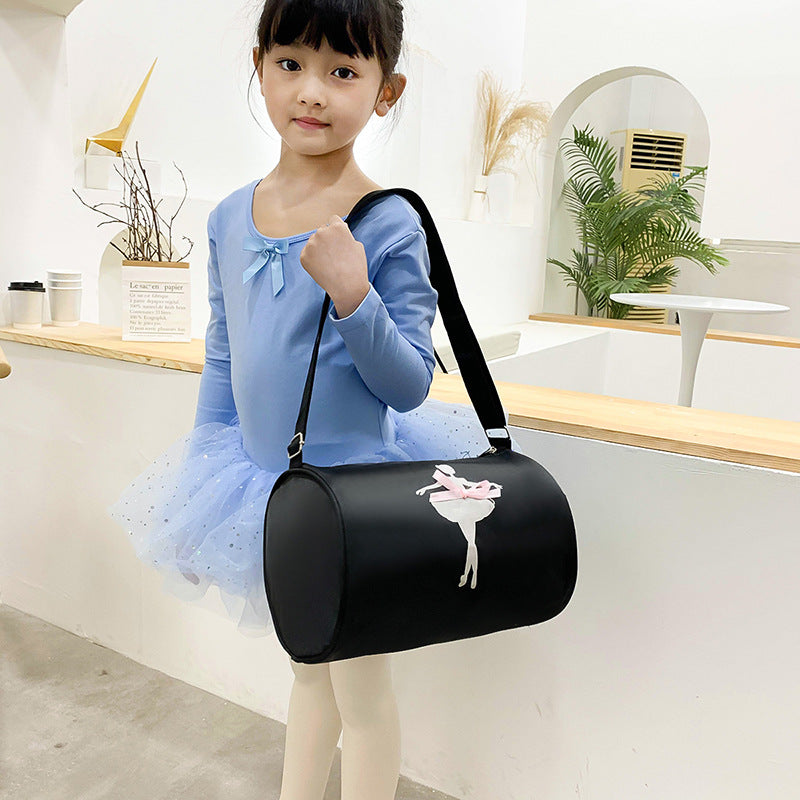 Girls Kids Children Ballet Dance Bag, Pink Ballerina Handbag Tote Gymnastics Sports Duffel Bag, Crossbody Shoulder School Bag Light Weight Carry-on Luggage