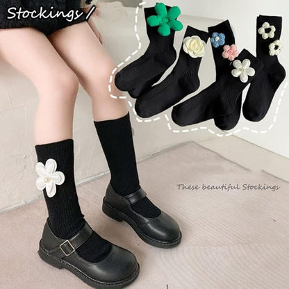 2 Pairs Boys Girls Children Kids rich cotton 3D Flower Bear ankle Socks Infant (Cotton, Set 02 M(3-6years))