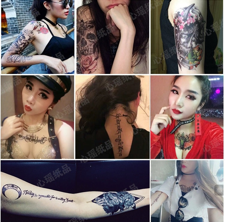 9 Sheets Women Men Gold Fashion Metallic Temporary Tattoos Waterproof Stickers Festival Fake Jewelry Tattoos Body Art