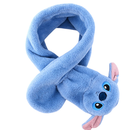 Kids Winter Beanie Scarf for 2-10 Years Old Boys Girls.Outdoor Warm Fleece Lined Thermal Knit Fluffy Pom(Stitch 02)