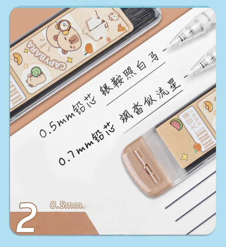 Automatic Pencil Refills (400 Pcs), 0.5mm Lead cute Kitty Mechanical Pencils, Mechanical for Sketching, Woodworking, Crafts, Art (Capybara 400pcs)