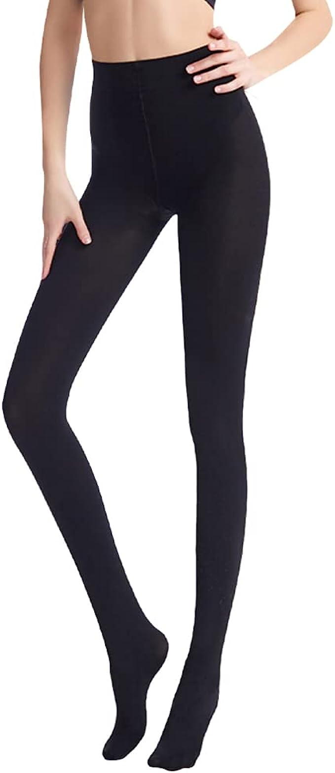 2 Pairs Women 80 Denier Matte Opaque Stretch Fit Soft Black Tights