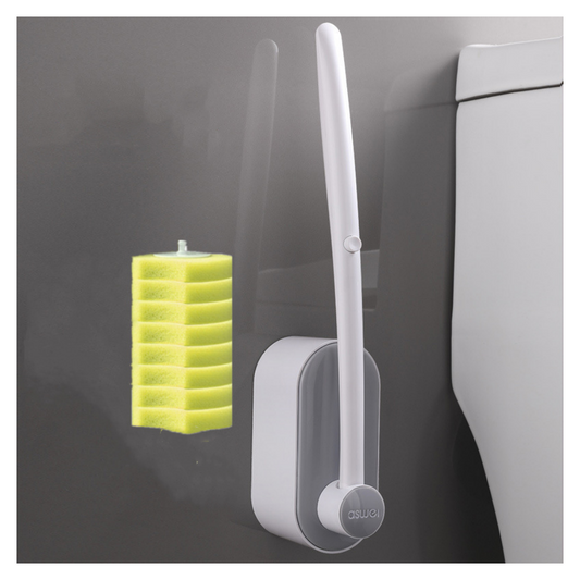 Toilet Wand with 8 Refills, Disposable Toilet Bowl Brush Disposable Cleaning System kit, Storage Caddy and Heads for Bathroom Cleaning all in one