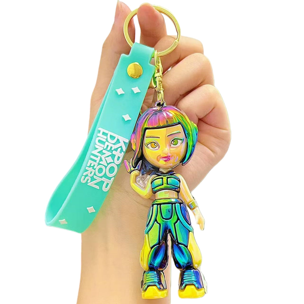 Kpop 1pcs Demon Keychain, Cartoon Hunters Figure Key Pendants Silicone for Bag backpack Keyring Decoration Pendants Adults Party Favors Birthday Party Supplies（A）