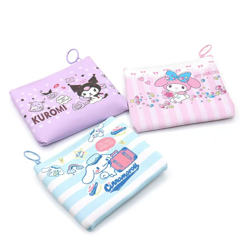 2 Pack Small Coin Purse, Cute Cartoon Wallet Mini Purse Holder for Women Girls Children, Oxford Pouch Small Change Bag for Coin, Credit Card, ID Card, Keys, Lipstick(Kuromi）