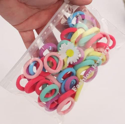 50 Multicolour Mini Hair Ponios Endless Elastics Bobbles Bands Women Girl kids Hair Bands Ponytail Holders