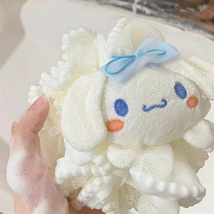 3PCS Kids Women Girls Cute Kitty Mesh Bath Shower Puff Sponge Loofahs, Children's Cartoon Bath Spong Durable Mesh Pouf Ball for Luxurious Shower Experience