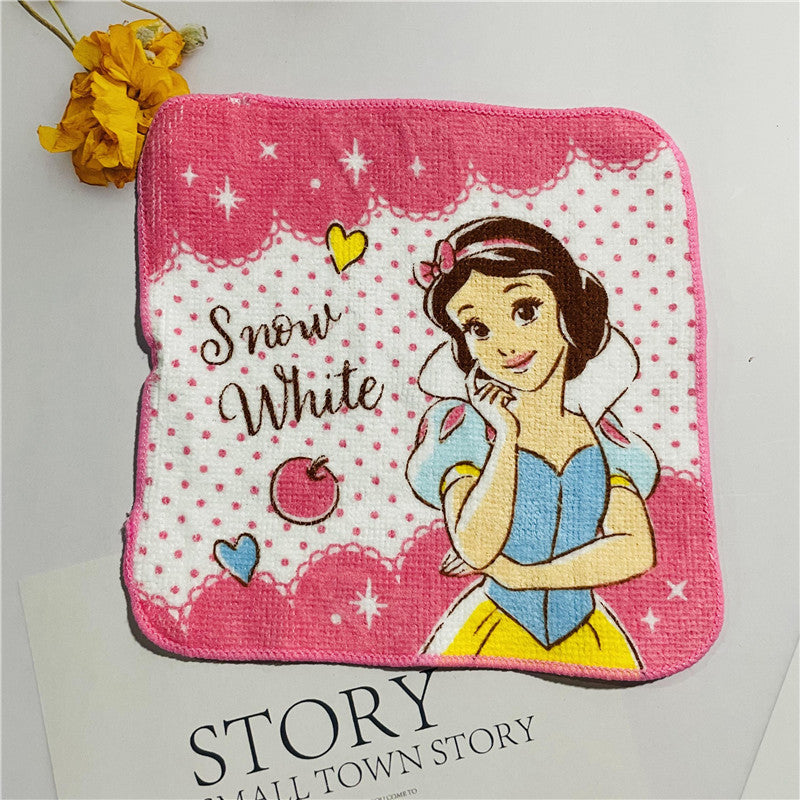 5 Pcs Soft Kids Washcloth Towels with Princess Mermaid Spider, Multicolor Children's boys girls Facial Hand Towel, Cotton Baby Face Washer Hand Towels 15 x 15 CM