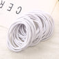 50Pcs Girls Women 2.5mm Thin School Uniform Endless Hair Elastics Bobbles Hair Ties Bands Ponios Ponytail Holders