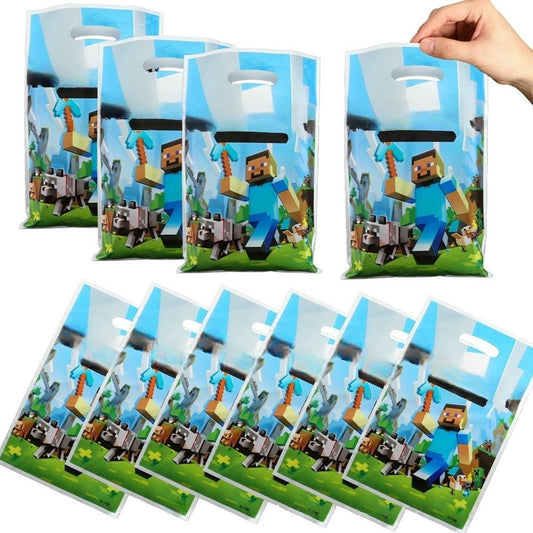 20 Pcs Party Favor Bags Sweet bags, Plastic Party Bags Colorful Princess spider, Small Gift for Kids Birthday Colorful Gift Goodies Loot bulk Suitable for Christmas (Minecraft)