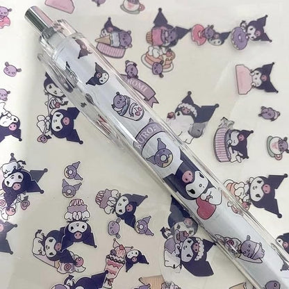 5PCS sth toy cute Gel Pen Liquid Ink Rollerball Retractable Quick Drying Extra Fine Ballpoint Premium 0.5mm Marker for Office School Stationery Supply Black (Cute)