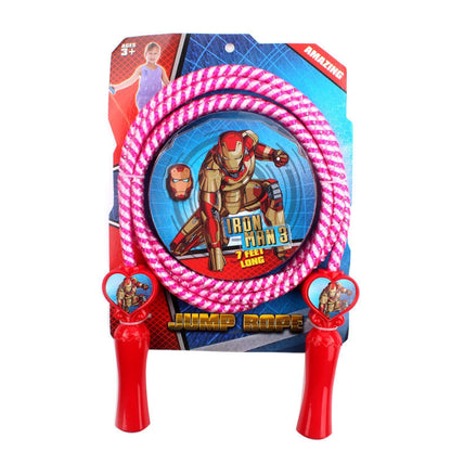 Skipping Rope Princess Superhero Kids Girls Boys Jump Rope Cotton Skipping Adjustable Rope Outdoor Exercise