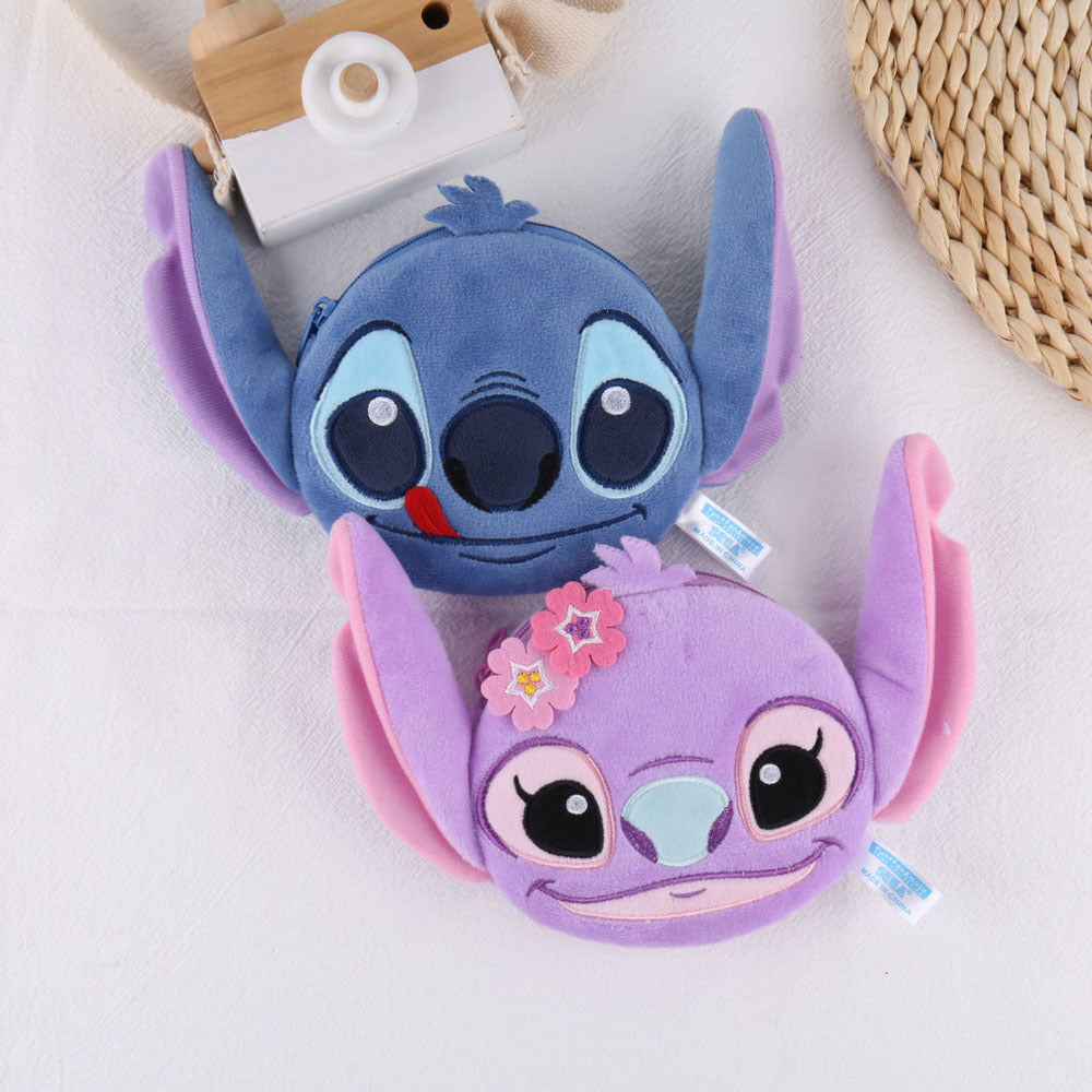 Small Coin Purse, Cute Fluffy Soft Stitch Wallet Mini Purse Holder for Women Girls Children, Oxford Pouch Small Change Bag for Coin, Credit Card, ID Card, Keys, Lipstick