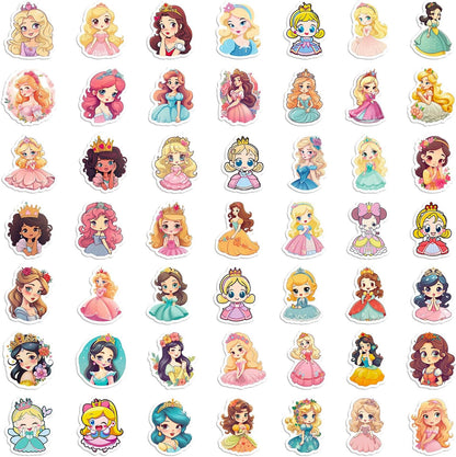 100PCS 4 Sheets Stickers Kids Toddlers Princess Waterproof Luggage Skateboard Party Bag Fillers Boys Girls Teachers as Reward Craft Scrapbooking
