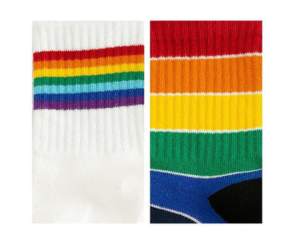 3 Pairs Kids Girls Boys ankle socks Rich Cotton Fashion Rainbow Stripe Breathable Lightweight Sport Socks Trainer Socks infant