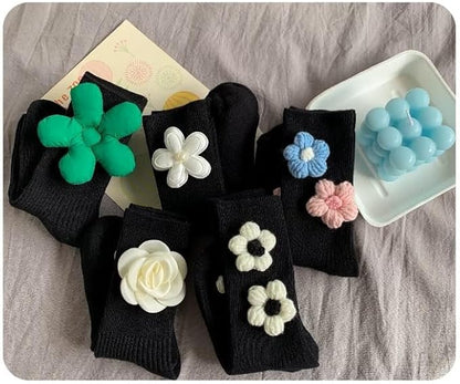 2 Pairs Boys Girls Children Kids rich cotton 3D Flower Bear ankle Socks Infant (Cotton, Set 01 M(3-6years))