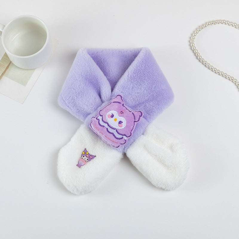 Kids Winter Beanie Scarf for 2-10 Years Old Boys Girls Christmas reindeer snowman santa tree Rabbit Capybara Cat Outdoor Warm Fleece Lined Thermal Knit Fluffy Pom (G)