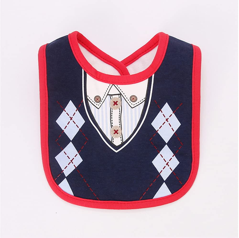 2PCS Baby Kids Bibs BOY MIXED DESIGN COTTON GENTLEMAN BOW FEEDING Bandana Apron Weaning
