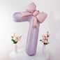 40'' Purple Number with Bow Balloon, Self Inflating Foil Light Pink Set 0-9, Pastel Pink Helium Balloon for Girls Birthday Party Decorations Anniversary Supplies (Purple, Number 7)