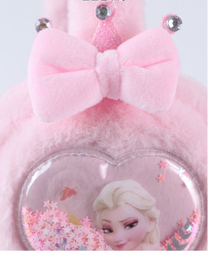 Kids Boy Girl Earmuffs Winter Fleece Thermal Outdoor Warm Plush Ear Warmer(Blue Elsa)