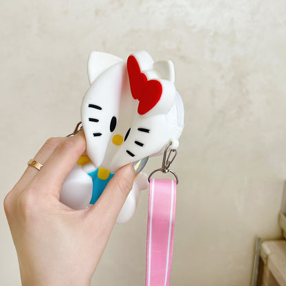 Kids Purse Girls Silicone Mini Children's Coin Purse Cute Cartoon Shoulder Bag Crossbody Bag Accessories Bags Adjustable Strap for Kids Gift Travel Holiday (Kitty)
