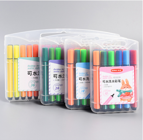 24 Colours Assorted Colouring Set Gift Washable Water Colour Markers Coloured Pens Kids Children Colouring Drawing Pens Assorted Colours Markers Pens for Children Doodling (24 Colour)