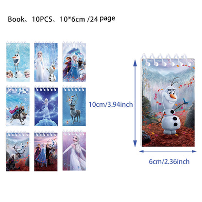 10 Pack Pocket Notebook Small Spiral 10 * 6CM Mini Notepad Princess Kids Colorful Memo Bulk Wired Lined for School Office Supplies Birthday Party Bag Fillers (Frozen)