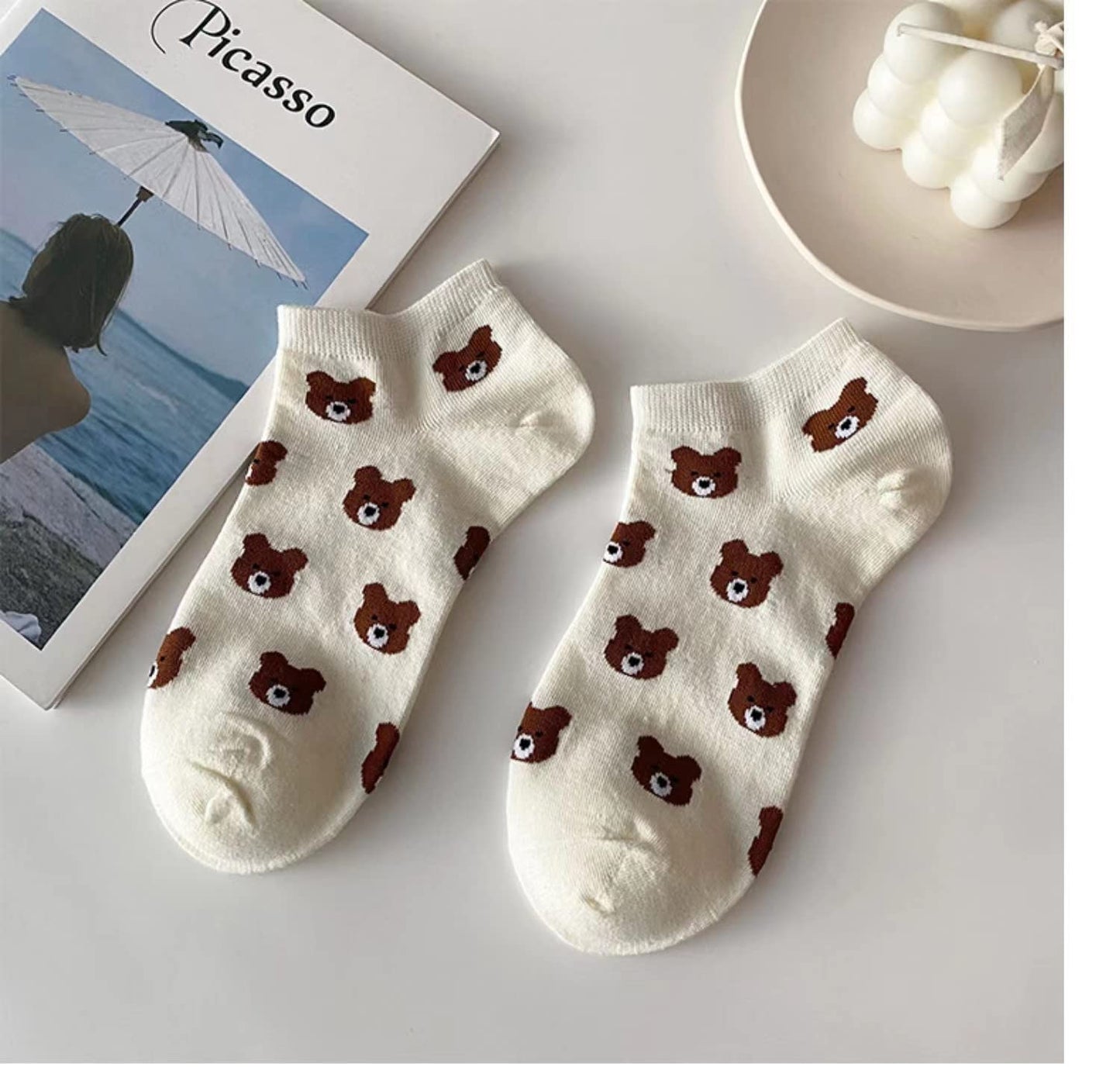 10 Pairs Ladies Ankle Socks low cut Trainer Socks Cotton Multipack heart animal Breathable Lightweight Sport Socks Casual Wear Gifts for Women