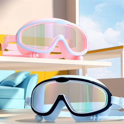 Comfortable Anti-fog Swimming Goggles with case Waterproof UV Protection For Kids Boys Girls Soft Silicone Seals For Comfort Perfect For Lap Triathlon Training & Aquatic Sports(E)