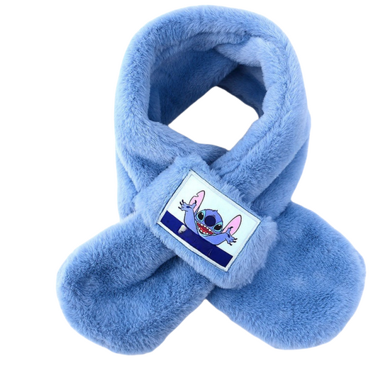 Kids Winter Beanie Scarf for 2-10 Years Old Boys Girls.Outdoor Warm Fleece Lined Thermal Knit Fluffy Pom(Stitch 02)